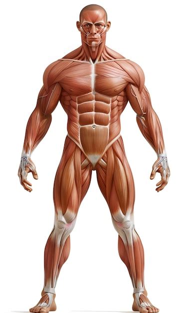 Renderizaci N D De Una Figura Masculina Con Mapas Musculares Aislados