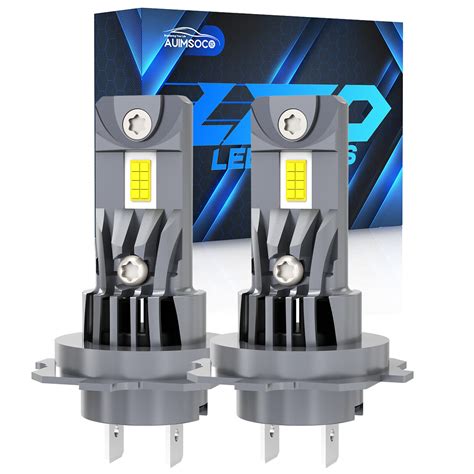 2X AUIMSOCO H7 LED Headlight Bulb Kit High Low Beam 6500K Super White