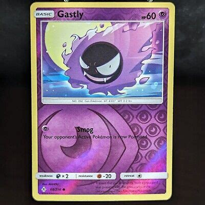 Gastly 68 214 LP NM Reverse Holo Unbroken Bonds SM Pokemon TCG Card