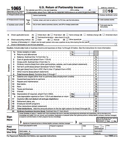 IRS Form 1065 Templates- Free Download, Create, Edit, Fill and Print