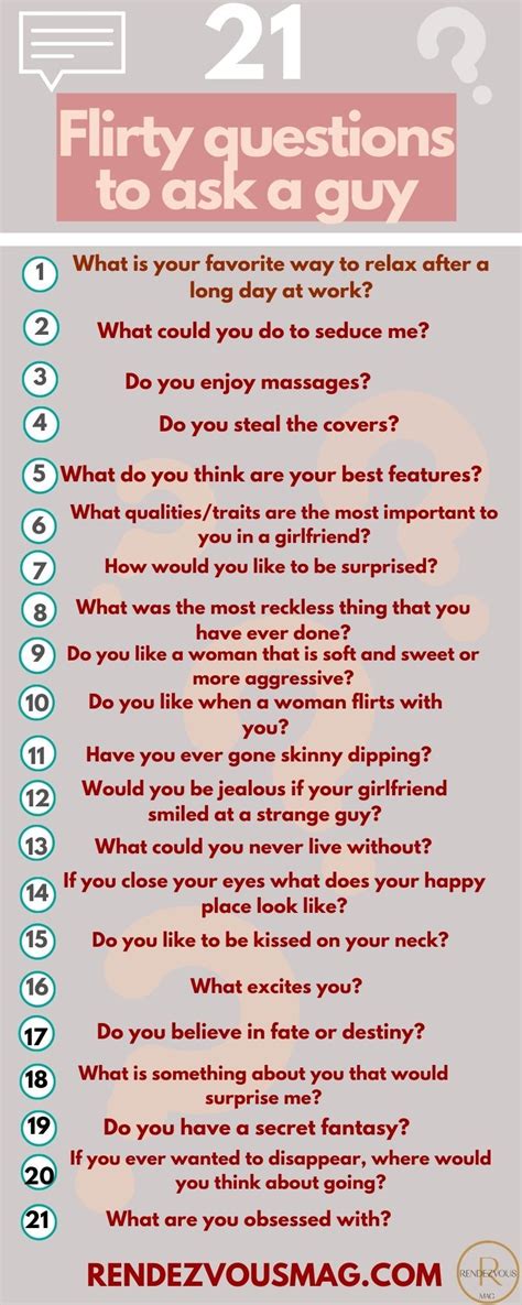 21 Flirty Questions To Ask Infographic Artofit