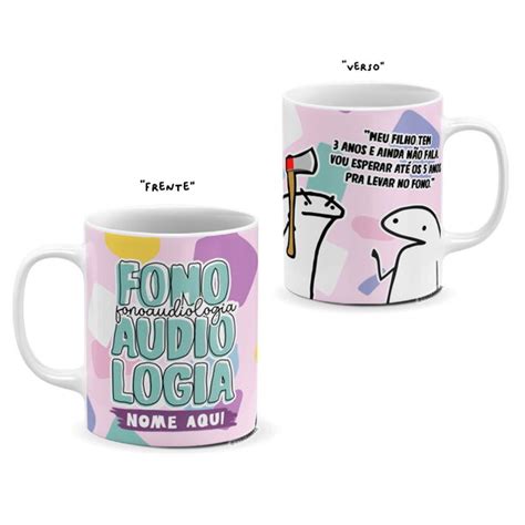 Caneca Personalizada Flork Fonoaudiologia Nome Elo