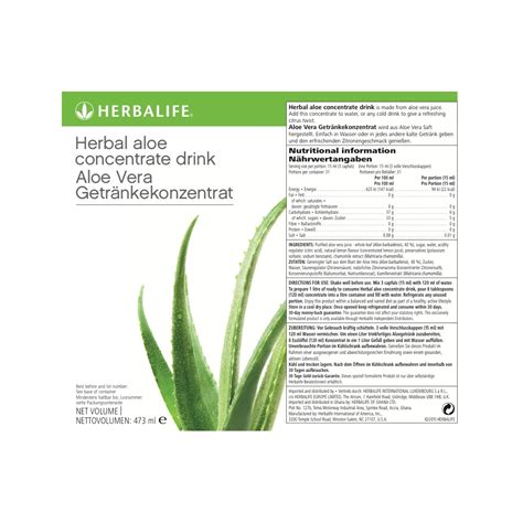 Herbalife Nutrition Herbal Aloe Concentrate Drink Original Flavor Food Suppment Avvenice