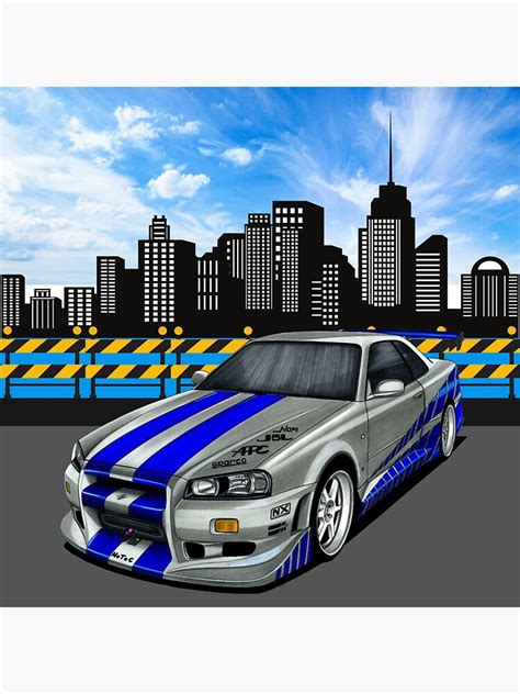 Paul Walker S Skyline Gtr Sticker For Sale By Motoshift Redbubble