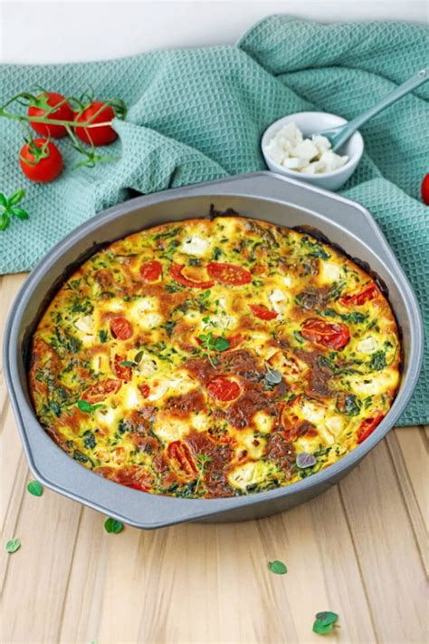 Low Carb Quiche mit Spinat und Feta Käse Leckeres Abnehm Rezept