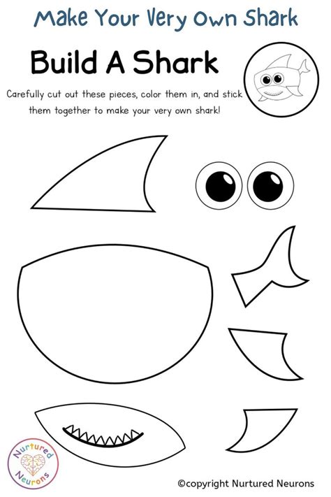 A Super Build A Shark Craft (Preschool Printable) - Nurtured Neurons ...