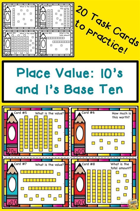 Place Value 10s And 1s Base Ten Task Cards Base Ten Blocks Tens And