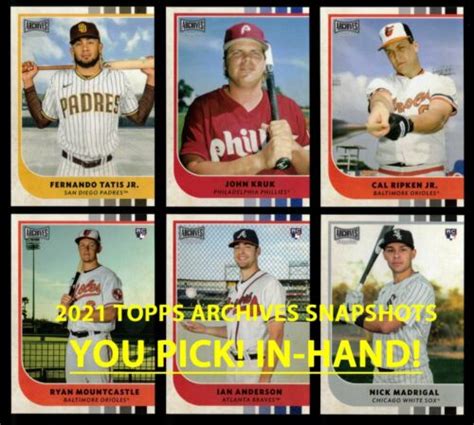 Topps Archives Snapshots All Base Cards Complete Your Set