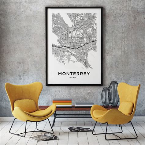 Monterrey Map Print, Monterrey Map Download, City Map Monterrey ...