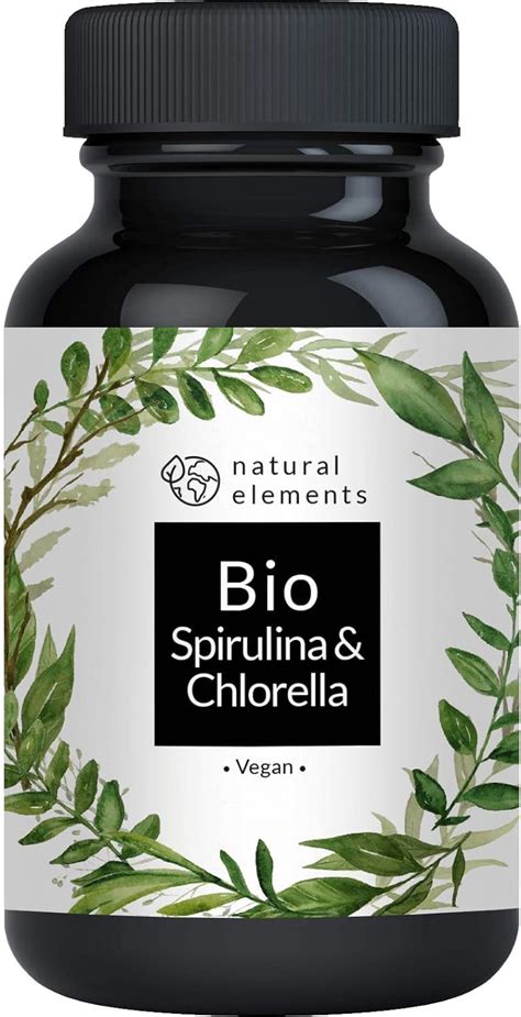 Bio Spirulina Chlorella Presslinge 500 Tabletten Zertifiziert Bio