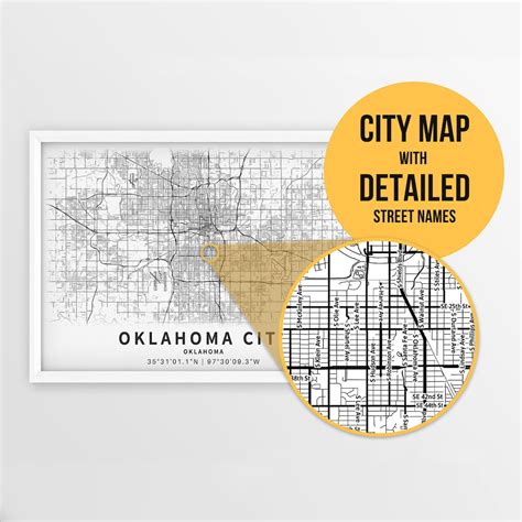printable map  oklahoma city oklahoma usa  street names