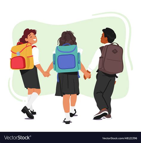 Group of children characters with backpacks Vector Image