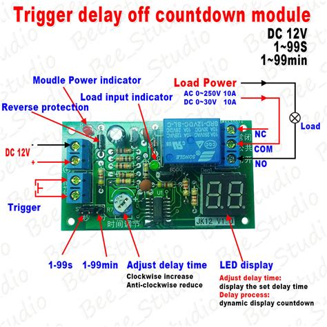 Dc V V Led Display Countdown Timing Timer Delay Turn Off Relay