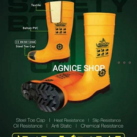 Jual Sepatu Boot Rubber Safety Legion Karet Ujung Besi Steel Toe Proyek