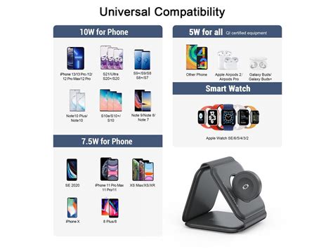 Ucomx Nano 3 In 1 Wireless Charger Magnetic Foldable 3 In 1 Charging Station Fast Wireless