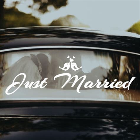 Just Married Car Sticker Wedding Decorations Rustic Wedding Etsy