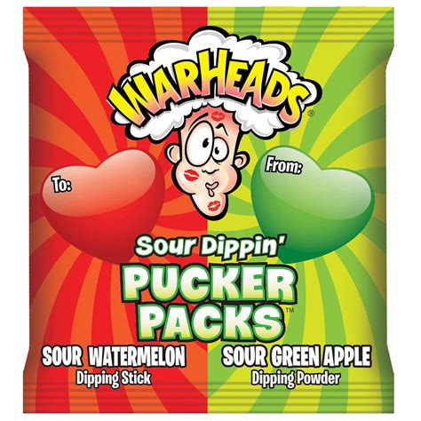 Warheads Assorted Flavors Sour Dippers Pucker Packs Valentine's Day ...