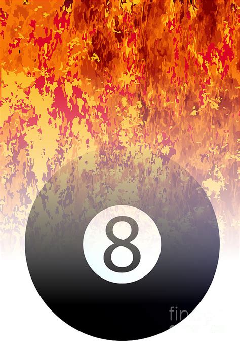 Roaring Flaming 8 Ball Digital Art By Bigalbaloo Stock