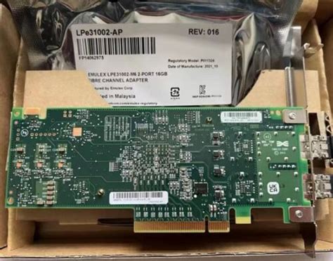 LPe31002-AP Dual Port 16Gb Emulex SFP FC PCIe Host Bus Adapter HBA ...