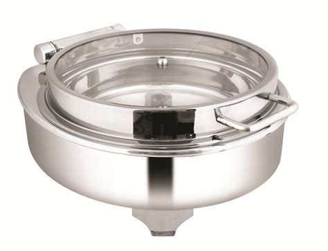 Shapes Round Full Glass Lid Chaffing Dish With Electric Frame Chaffer