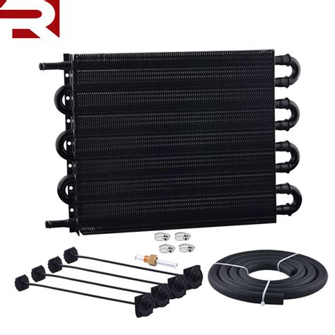 Row Universal Aluminum Transmission Oil Cooler Radiator Black China