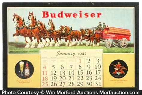 Budweiser Beer Calendar • Antique Advertising