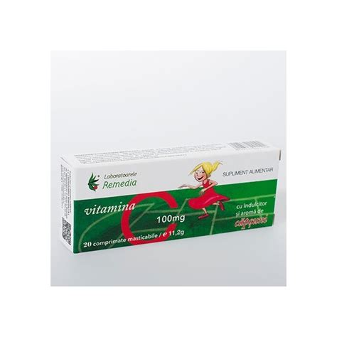 Vitamina C 100mg Capsuni 20cpr EFarma