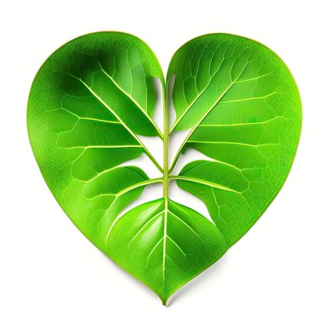 Premium AI Image Heart Shaped Green Leaf Tropical Climbing Vines