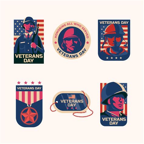 Set of Veterans Day Sticker 3262591 Vector Art at Vecteezy