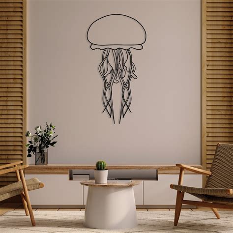 Jellyfish Metal Wall Art Sea Life Decor Home Decoration Etsy