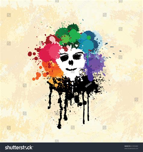 colorful splatter face stock vector royalty