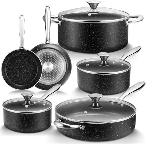 fadware induction hob pan set  pcs large granite  stick pots