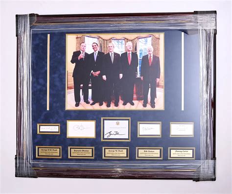 Framed Five Presidential Signatures - YourPremierMemorabilia