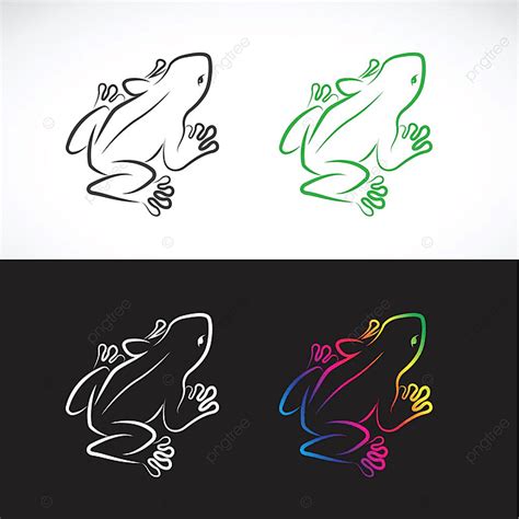 Vector De Diseño De Ranas Sobre Fondo Blanco Y Fondo Negro PNG