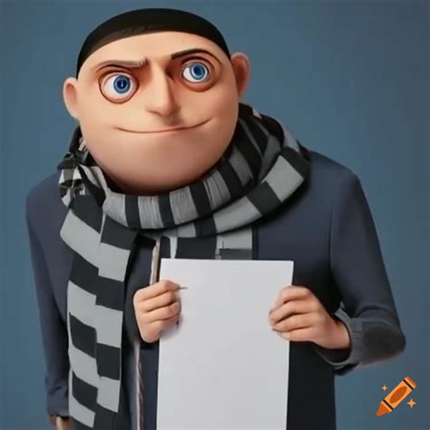 Gru Holding A Big White Poster