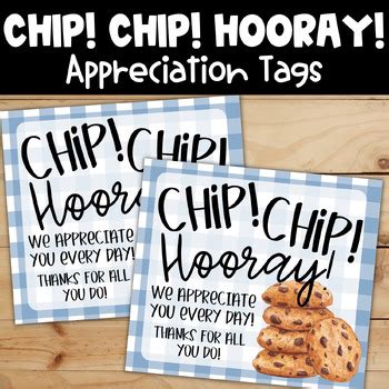 Chip Chip Hooray Cookie Themed Printable Thank You Appreciation Tags