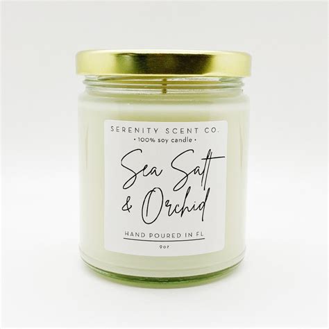 Sea Salt Orchid Candle Handmade Soy Candle Jar Candle Etsy