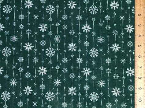 New Snowflake Christmas Polycotton - Green