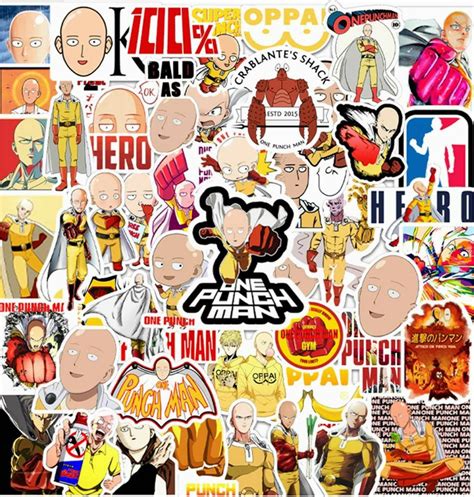 One Punch Man Stickers Japanese Anime Manga Stickers Laptop Etsy