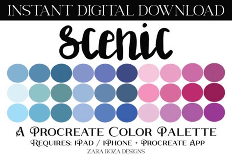 Scenic Procreate Color Palette Graphic By ZaraRozaDesigns Creative