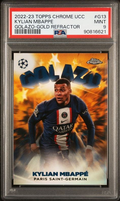 Kylian Mbappe Topps Chrome Ucc Golazo Gold Refractor Psa