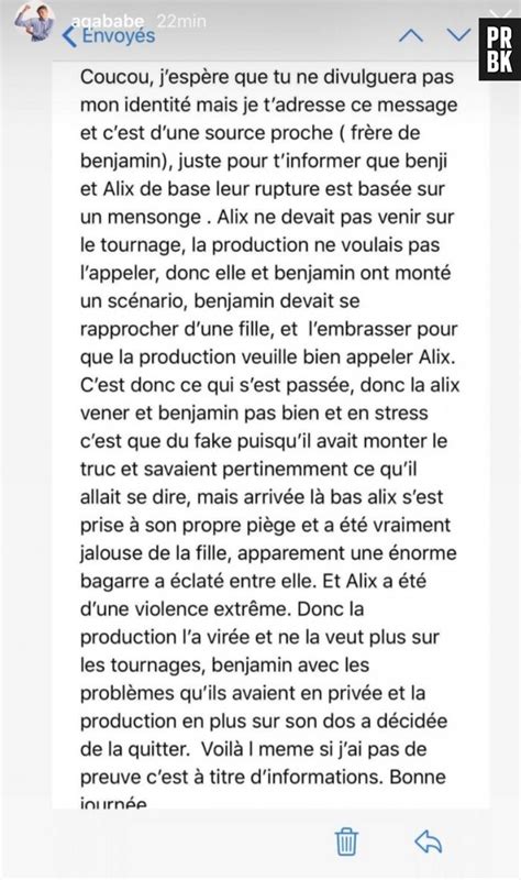 Benjamin Samat Les Marseillais aux Caraïbes et Alix une rupture