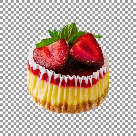 Mini Tarta De Fresa Sobre Un Fondo Transparente Archivo PSD Premium