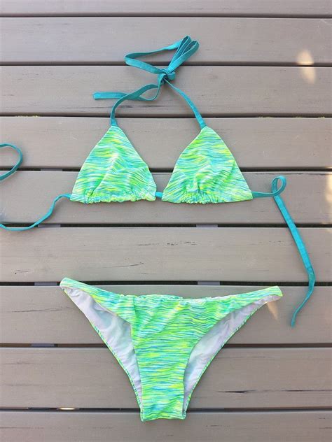 Bikini Online Algodon Mil Rayas Green Bikini Verde Bikinis