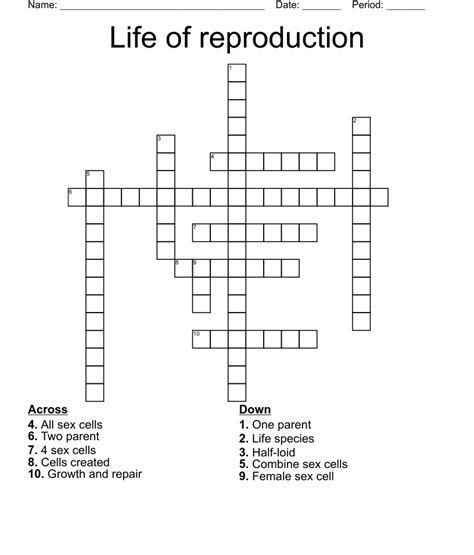 Life Of Reproduction Crossword Wordmint