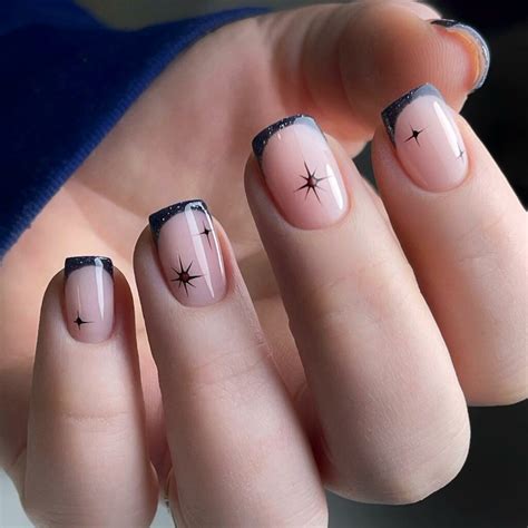 21 Chic Short Black French Tips To Make A Statement Nail Designs Daily