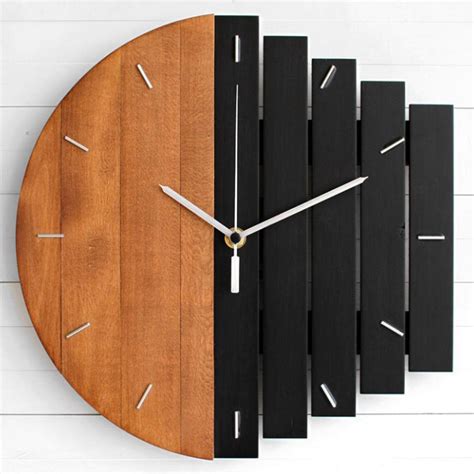 Slient Xylophone Wooden Wall Clock Modern Design Vintage Rustic Shabby