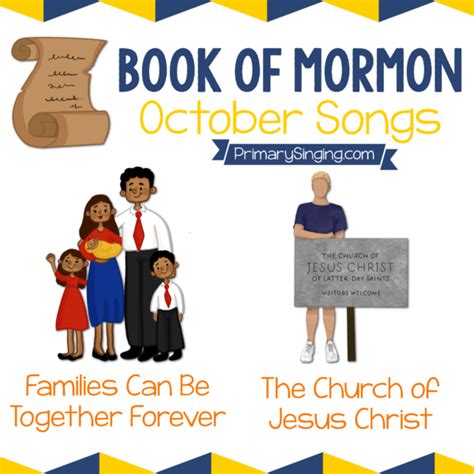 October Book of Mormon Primary Songs List for 2024 Come Follow Me ...