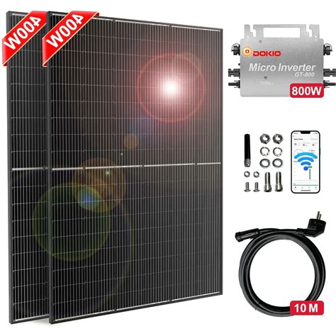 DOKIO Kit Complet De Panneaux Solaires 400 800W Avec Onduleur 600 800W