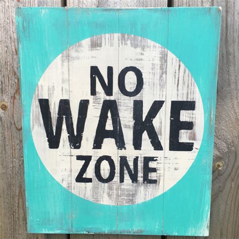 No Wake Zone Sign Wood No Wake Zone Sign No Wake Decor | Etsy